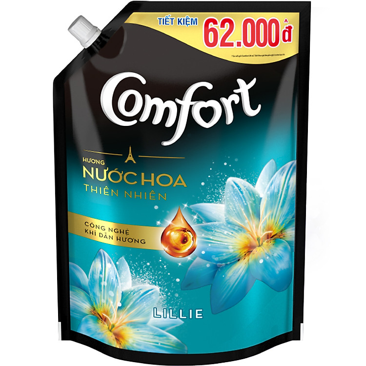 Nước Xả Vải Comfort Hương Nước Hoa Thiên Nhiên Lilie (1.5L)