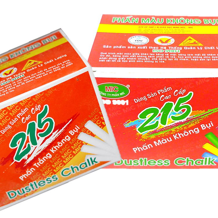 COMBO 2 HỘP PHẤN MIC KHÔNG BỤI TRẮNG VÀ MÀU LỚN