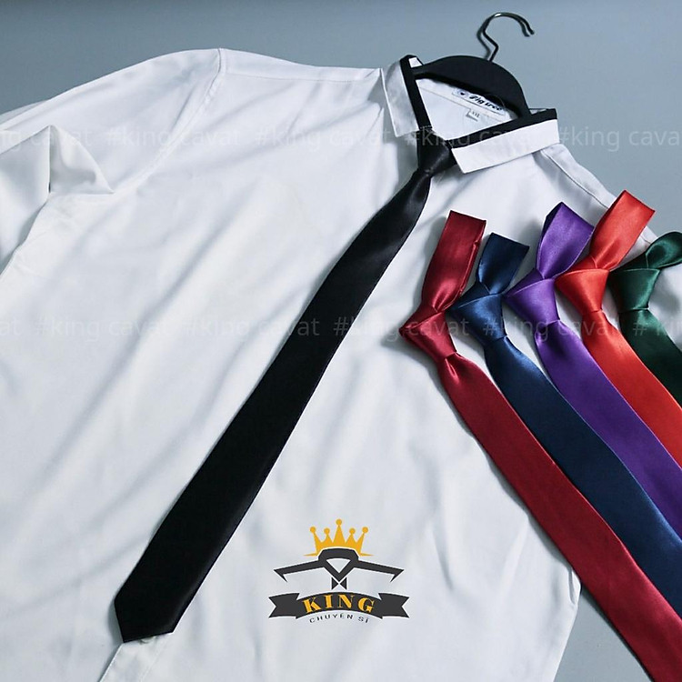 Cà vạt học sinh chụp kỷ yếu cho nam nữ bản nhỏ 5cm màu đen style hàn quốc giá rẻ C01