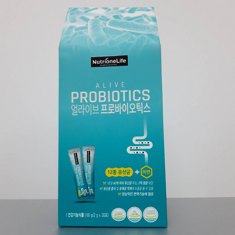 Men vi sinh Alive Probiotics (30 gói) chứa 12 chủng lợi khuẩn và Kẽm giúp giảm rối loạn tiêu hóa, tăng cường hệ miễn dịch cho trẻ em và người lớn