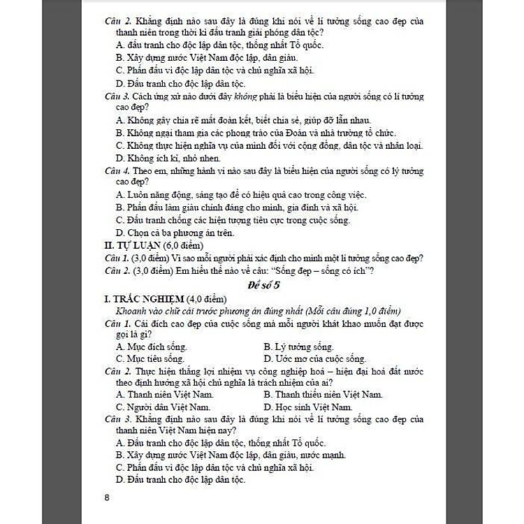 Đề Kiểm Tra Đánh Giá Giáo Dục Công Dân Lớp 9 - Bám Sát SGK Kết Nối Tri Thức Với Cuộc Sống - Ảnh 4