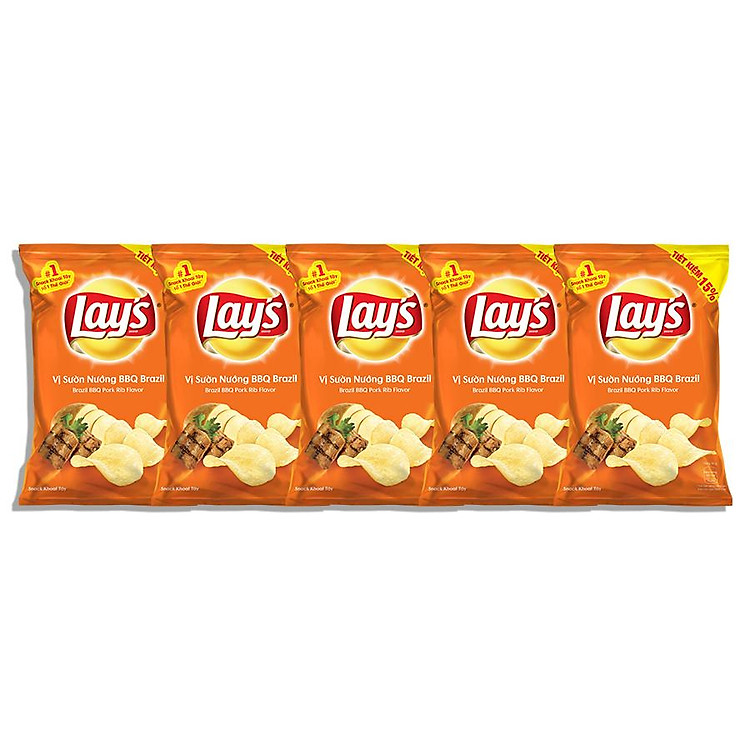 Combo 5 Snack Lay's Khoai Tây Vị Tảo Biển Nori (56g x 5 gói)