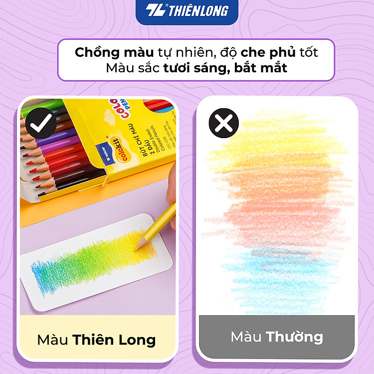 Bút chì 12 màu hai đầu - Thiên Long Colokit (12 chiếc) - Ảnh 2