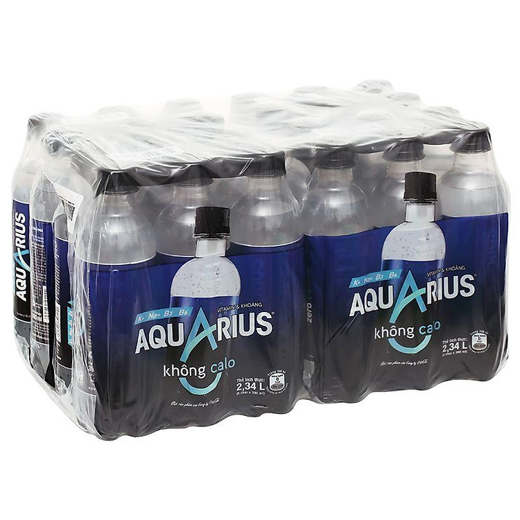 Lốc 24 Chai Nước Uống Thể Thao Vận Động Aquarius Zero 390ml/Chai - 18935049501845