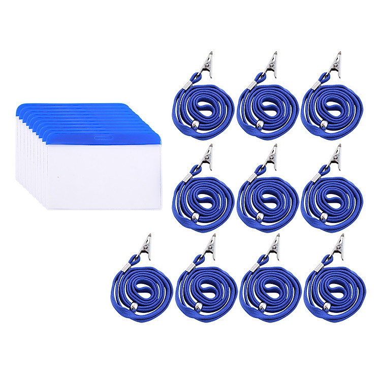 Bộ Bảng Tên Dây Kẹp Sắt Xanh Dương (10 chiếc)