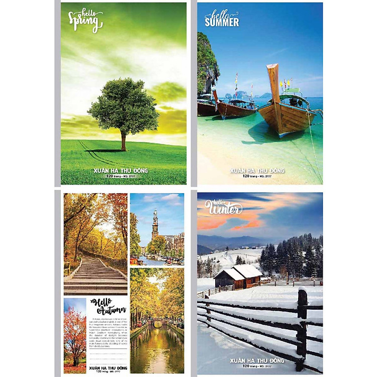 Lốc 10 vở kẻ ngang 4 mùa 120 trang