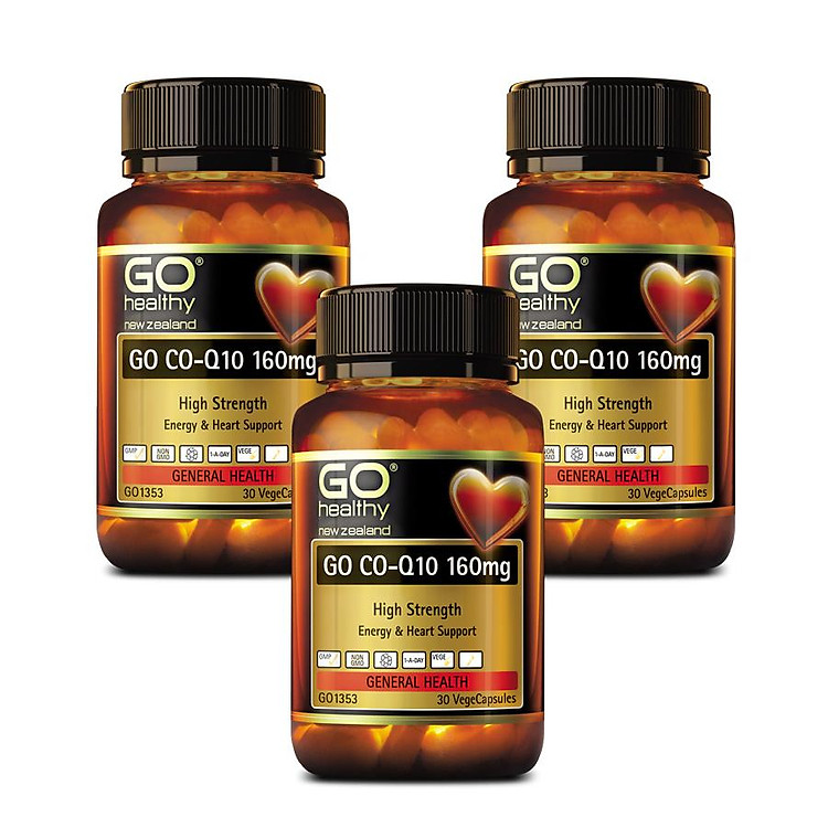 Bộ Sản Phẩm 3 Hộp Viên Uống Bổ Tim New Zealand Go Co Q10 160mg 30 Viên | Giảm Lão Hóa Tim Mạch; Giúp Cơ Thể Khỏe Mạnh - Nhập Khẩu Chính Hãng