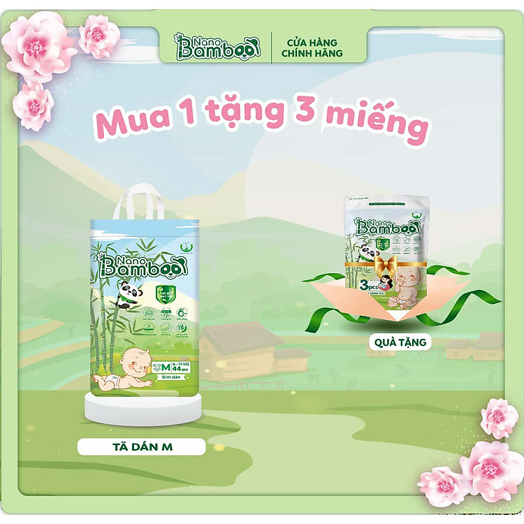 Tham Khảo tại ConCung: Tã Dán Nano Bamboo Size M 56 miếng , nhận ngay nhiều Ưu đãi