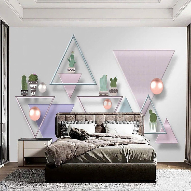 (HCM) Tranh dán tường 3d họa tiết trừu tượng trang trí phòng khách, phòng ngủ( có in theo yêu cầu)