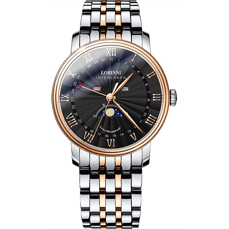 Đồng hồ nam chính hãng LOBINNI L3604-5 Hàng mới 100% ,Kính sapphire ,chống xước ,Chống nước 30m,mặt đen dây kim loại ,vỏ máy làm bằng thép không gỉ 316L, Máy điện tử (Quartz) ,Bảo Hành 24 Tháng,thiết kế đơn giản ,trẻ trung và sang trọng