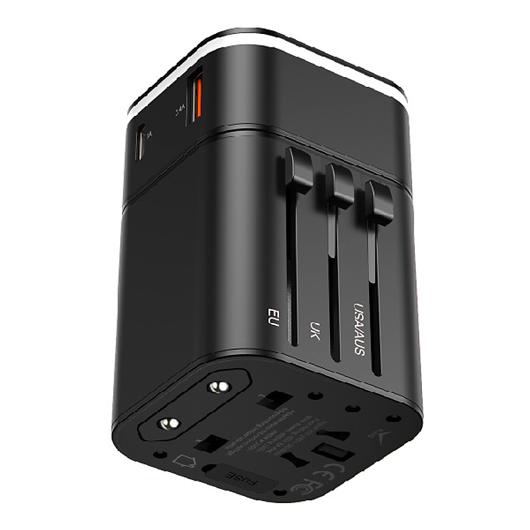 Bộ Sạc Nhanh Du Lịch Đa Năng Baseus 2 In 1 (18W, Type C PD 3.0/ USB Quick Charge 3.0, US/UK/EU/AU/CN) Hàng chính hãng