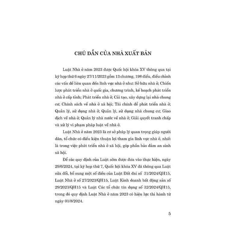 Luật Nhà ở năm 2023 (Song ngữ Việt - Anh) - Ảnh 3