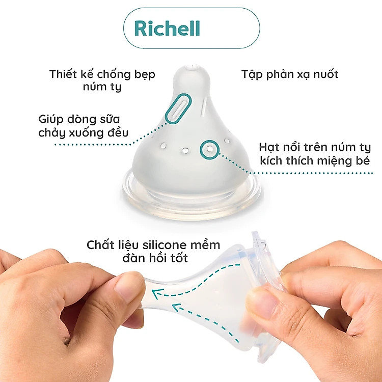 Núm ty Hanaemi Richell S/M/L - M Ưu đãi - Hình ảnh 4