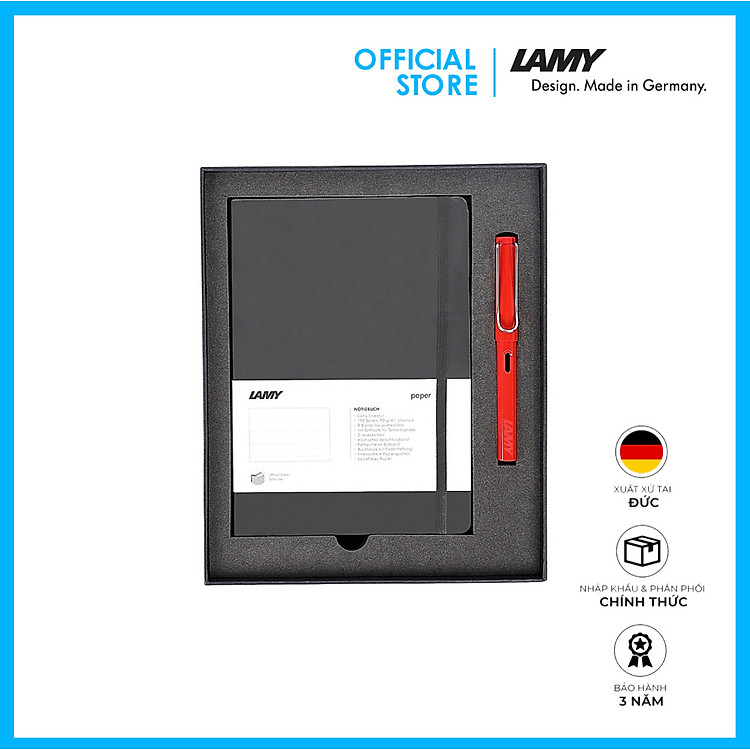 Bộ Sổ Lamy A6 Softcover Black + Bút Lamy Safari Red