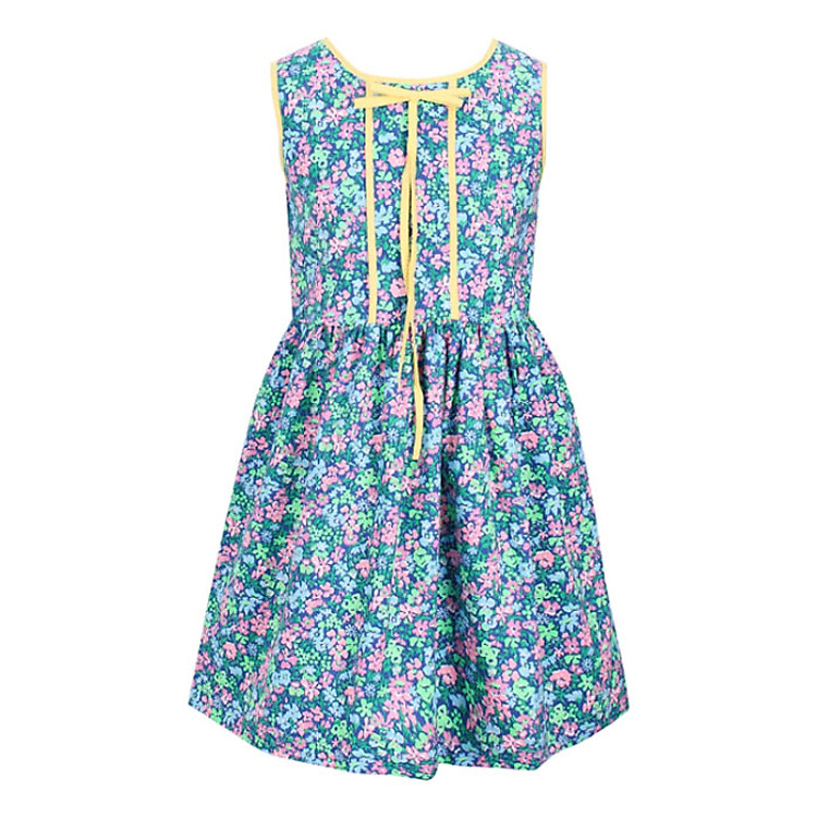 Đầm Sát Nách Hoa VTA Kids BG50103 – Xanh