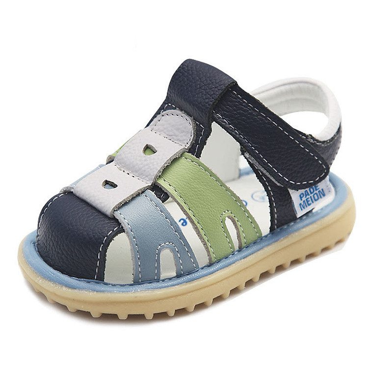 Dép sandal bé trai da mềm quai dán cho bé 6 đến 36 tháng phong cách Hàn Quốc TD40