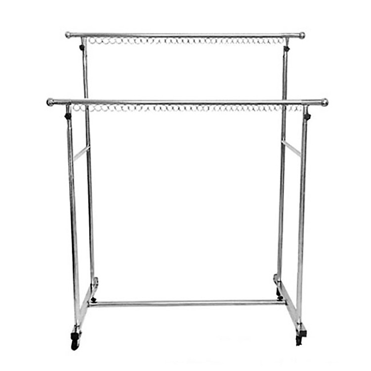 Giá treo, phơi quần áo loại đôi inox không gỉ cao cấp 1m45 x 1m22 x 0,7m ( Có bánh xe )