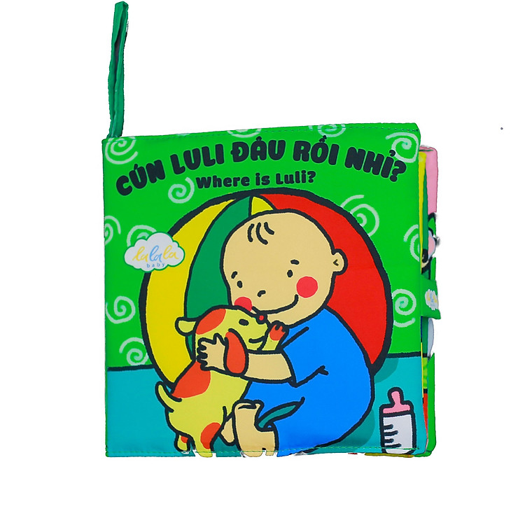Sách vải Lalal baby kích thích đa giác quan cho bé Luli đâu rồi?- Where is Luli?, kích thước 18x18cm, 12 trang