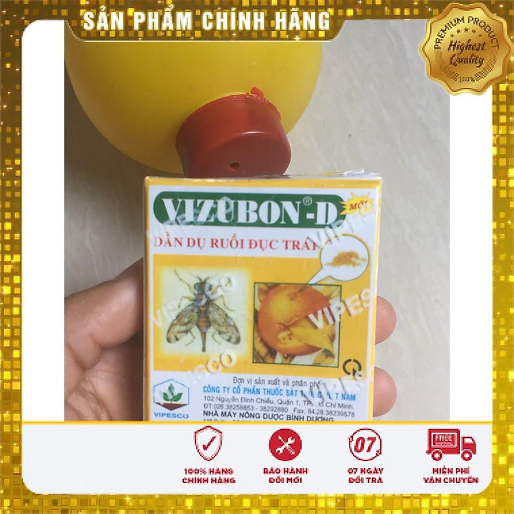 Lồng bẫy ruồi vàng, bẫy ong sét 2 chiếc kèm thuốc bẫy ruồi Vizubon