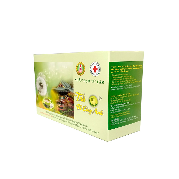 Trà Bồ Công Anh 50 túi lọc P&K - Ngừa ung thư, mát gan, giải độc, giảm viêm họng, ổn định huyết áp, đường máu, thanh lọc cơ thể - Sản phẩm trà Nhân Đạo Từ Tâm