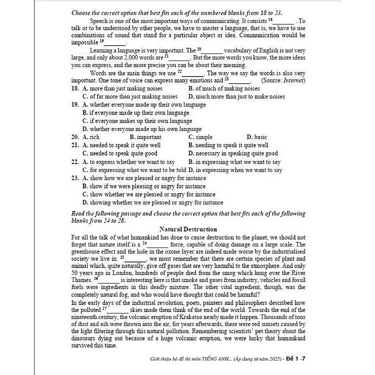Giới thiệu bộ đề thi môn tiếng anh tốt nghiệp THPT (theo chương trình GDPT mới - áp dụng từ năm 2025) - Ảnh 3