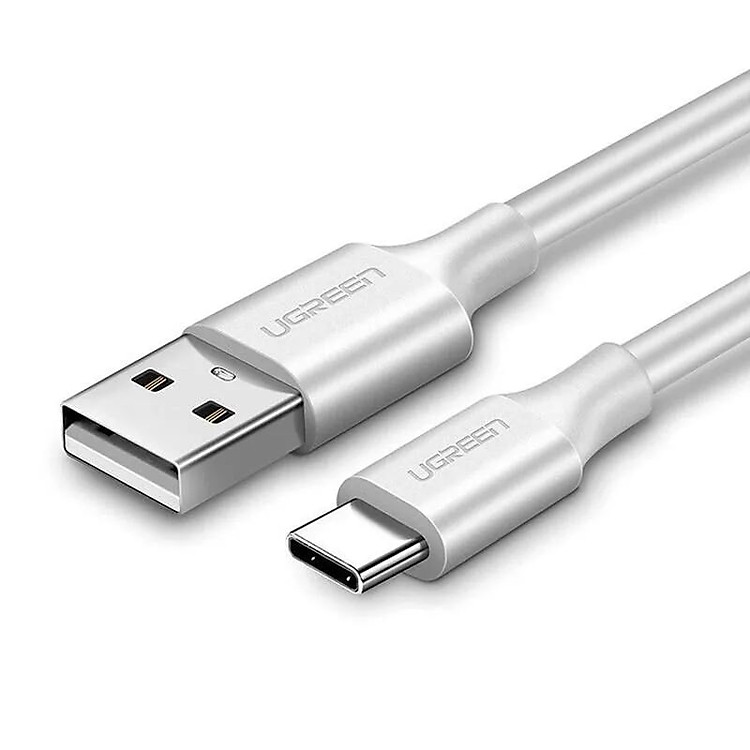 Cáp USB-A sang Type C cao cấp 1M màu Trắng Ugreen UC60121US288 Hàng chính hãng