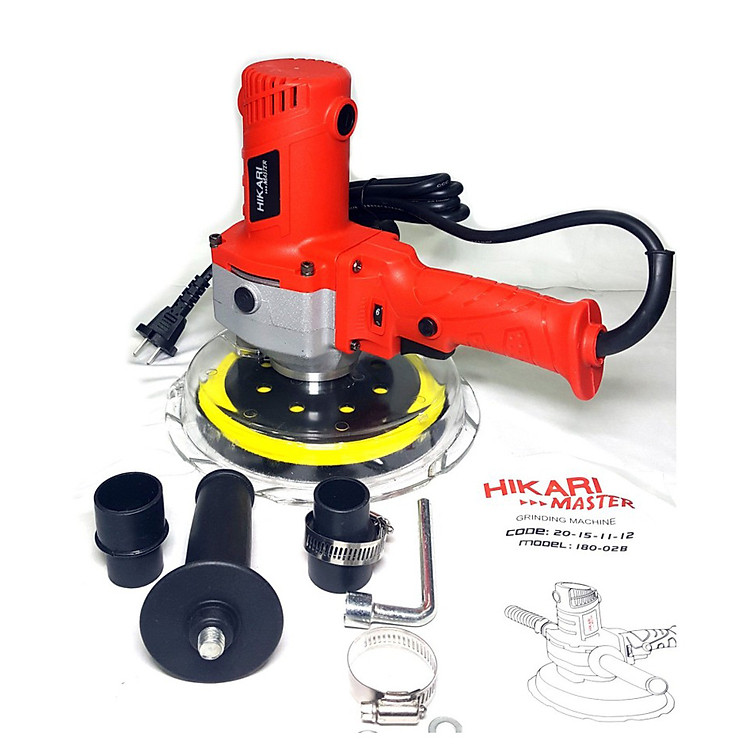 Máy Chà Tường Hikari Master 180-02B - Máy Có Nhiều Công Dụng Như Đánh Bóng Mặt Tường, Bề Mặt Ma Tít Và Chà Mịn, Tích Hợp Máy Hút Bụi Giúp Giảm Thiểu Ô Nhiễm - Hàng Chính Hãng