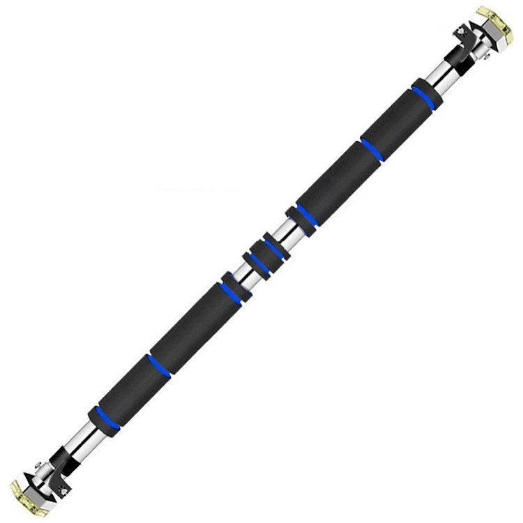 Xà đơn gắn cửa cải tiến có chốt chống xoay (83cm-130cm) - Đen Xanh Dương