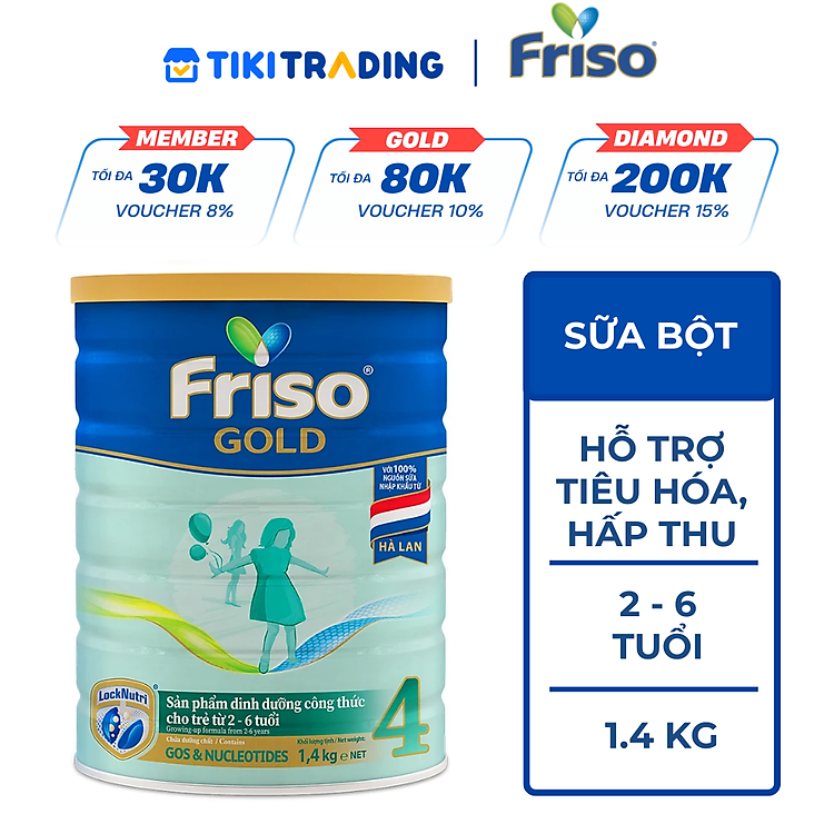 Sữa Bột Friso Gold 4 1400g (Dành Cho Trẻ Từ 2 - 6 Tuổi)