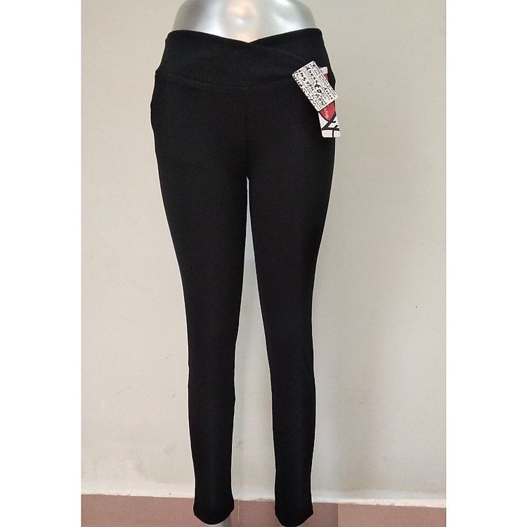 Quần legging bầu cạp chéo thun cotton dáng dài