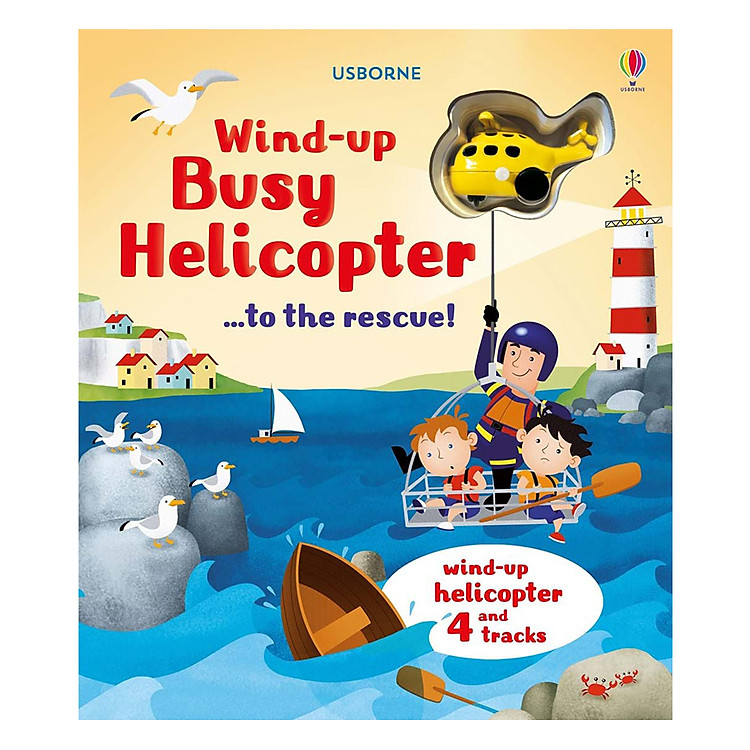 Sách Usborne Wind-up busy helicopter...to the rescue
