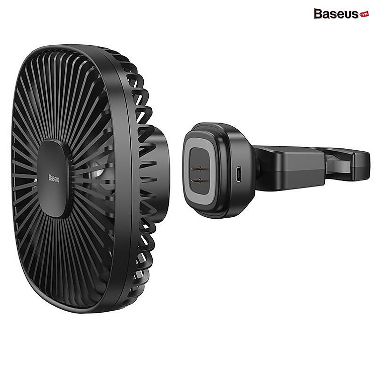Quạt mini gắn lưng ghế dùng trên xe ô tô Baseus Natural Wind Magnetic Rear Seat Fan (Pin sạc 1000mAh,2 cấp tốc độ, kết nối từ tính),giao màu ngẫu nhiênHÀNG NHẬP KHẨU