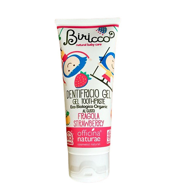 Kem đánh răng trẻ em hữu cơ vị dâu Biricco (75ml)