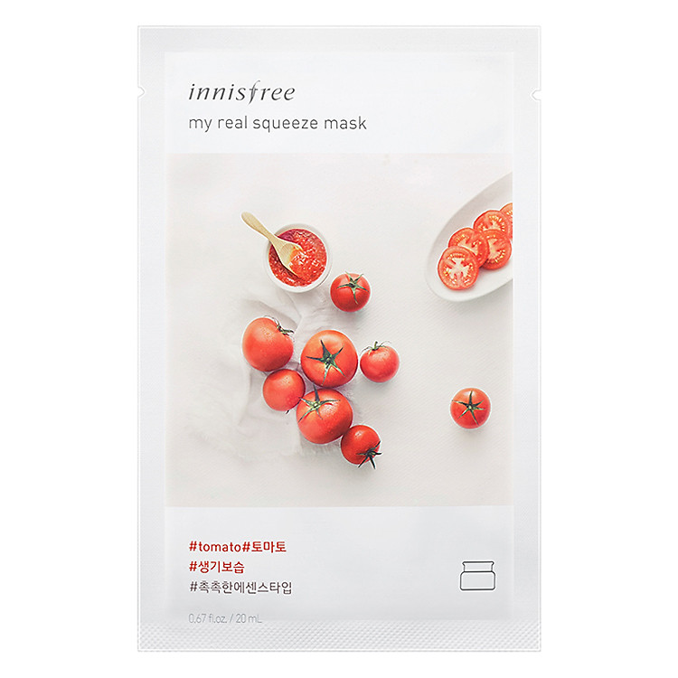 Mặt Nạ Giấy Phục Hồi Sức Sống & Dưỡng Ẩm Từ Cà Chua Innisfree My Real Squeeze Mask - Tomato (20ml)