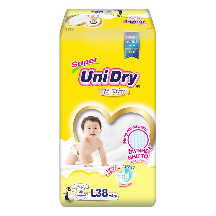 Tã Dán Cho Bé Unidry (G6+) Size L38 (38 miếng)