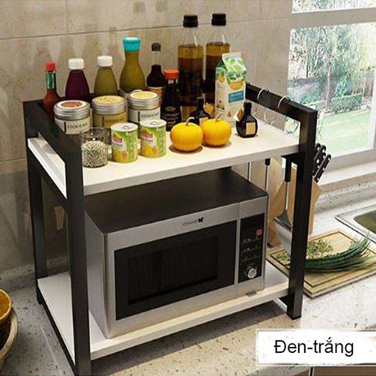 Kệ lò vi sóng đa năng,chân sắt mặt gỗ HG FURNITURE ngang 60xcm40cmx44cm