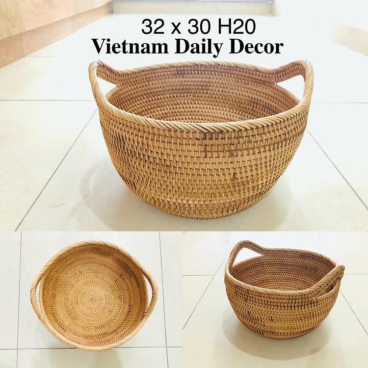 Giỏ mây tre đan có quai I Hàng xuất dư cao cấp I Đã xử lí ẩm mốc mối mọt