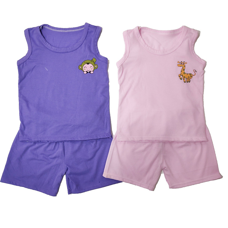 Sét 2 Bộ Quần Áo Ba Lỗ Cho Bé Gái Mẫu Mới Z16G