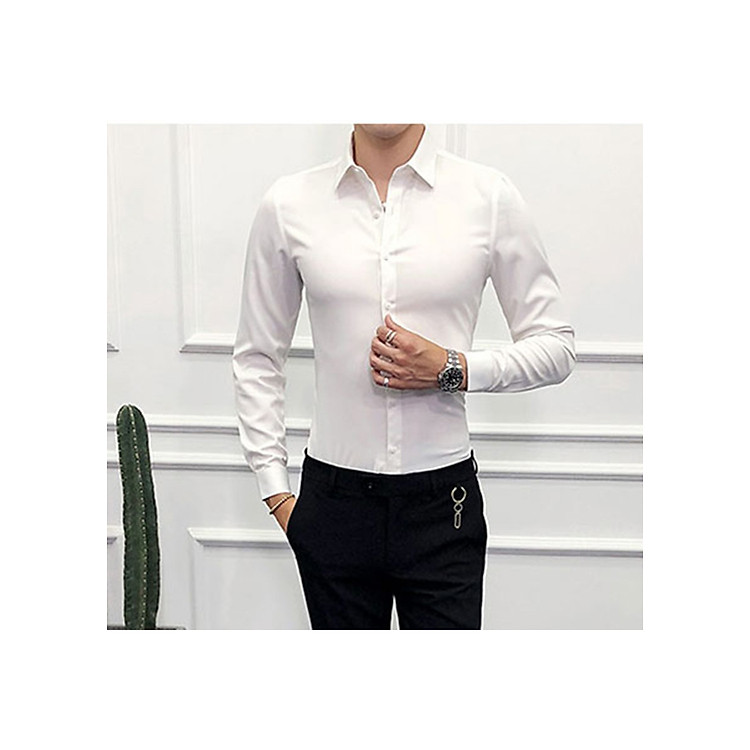 Áo Sơ Mi Nam Tay Dài Chất Liệu Kate Lụa Chống Nhăn Nhiều Màu, Nhiều Size