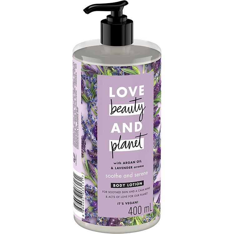 Sữa Dưỡng Thể 400Ml Love Beauty And Planet Dưỡng Ẩm Dịu Nhẹ Soothe & Serene Với 100% Tinh Dầu Argan Morocco