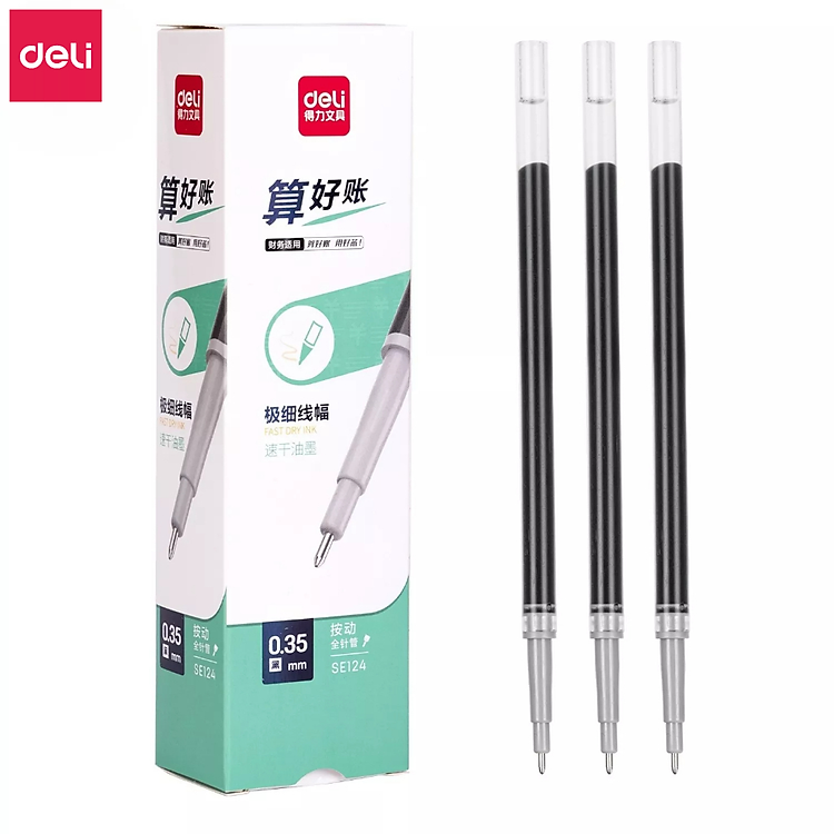 Bút Gel Deli A057B (Mực đen, xanh, đỏ – Ngòi 0.5mm)