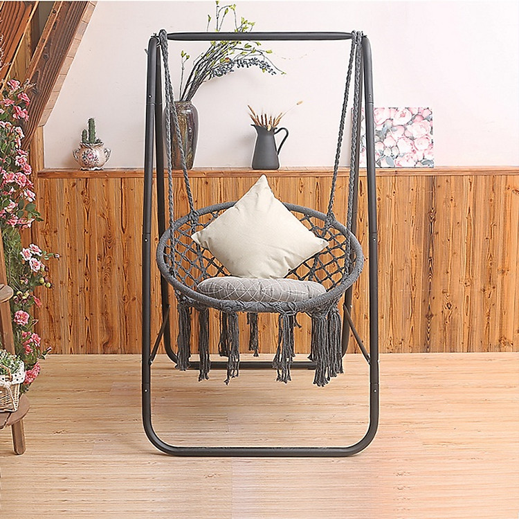 Ghế xích đu thư giãn cao cấp kèm gối và đệm