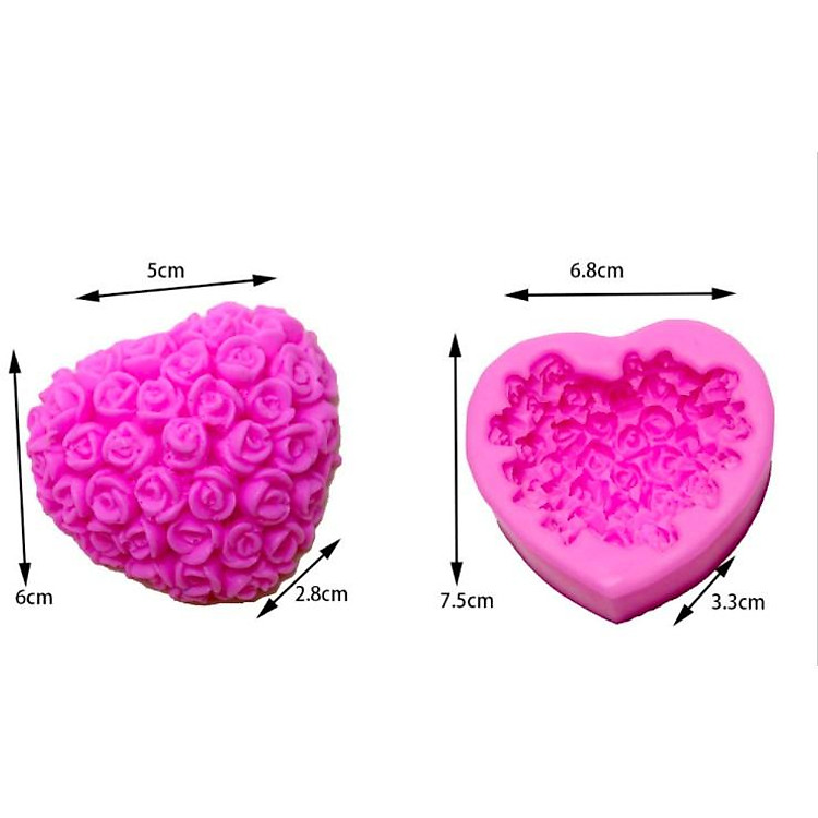 Khuôn silicon hoa trái tim