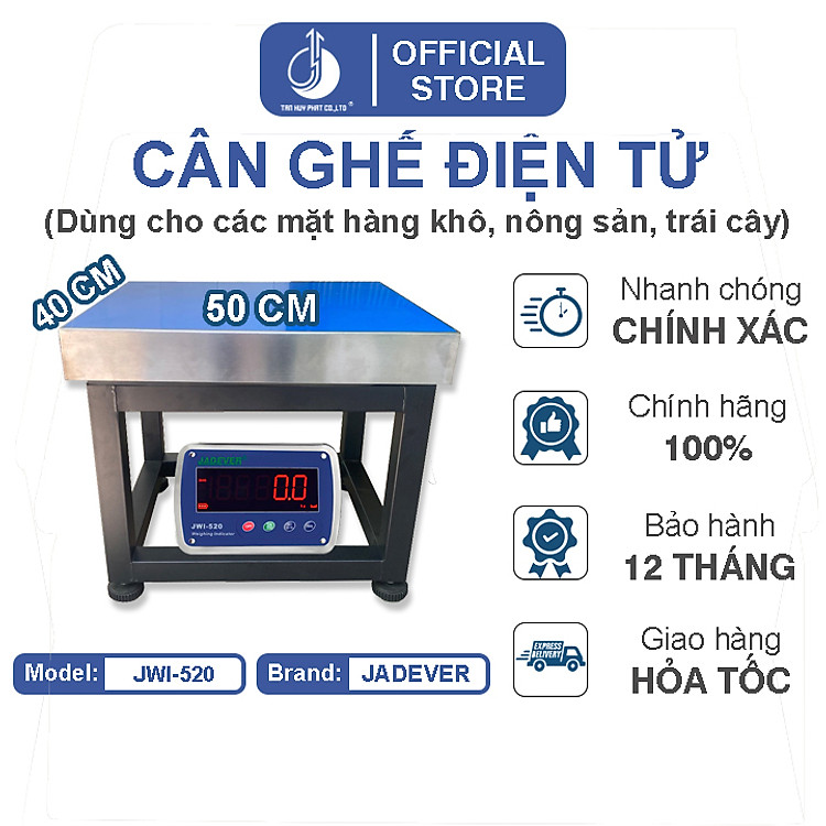 Cân Ghế Điện Tử JWI-520 - Mặt Bàn Cân 400x500MM