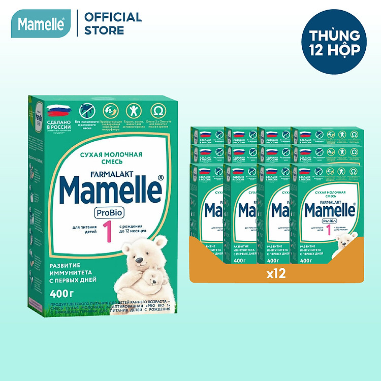 Mua tại Tiki: Thùng 12 Hộp Sữa Mamelle Pro Bio 400g Chính hãng, giá tốt