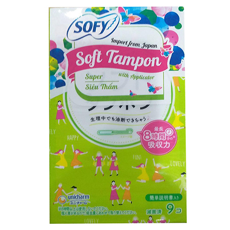 Băng vệ sinh siêu thấm Sofy Soft Tampon Super gói 9 miếng (Hàng nhập khẩu)