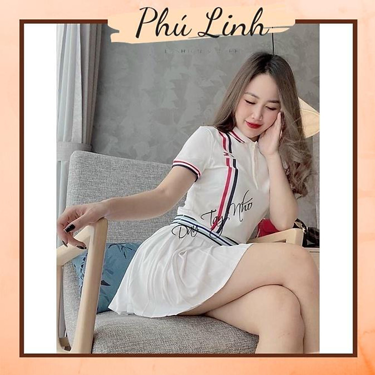 MS489 Áo polo nữ 2 sọc trẻ trung