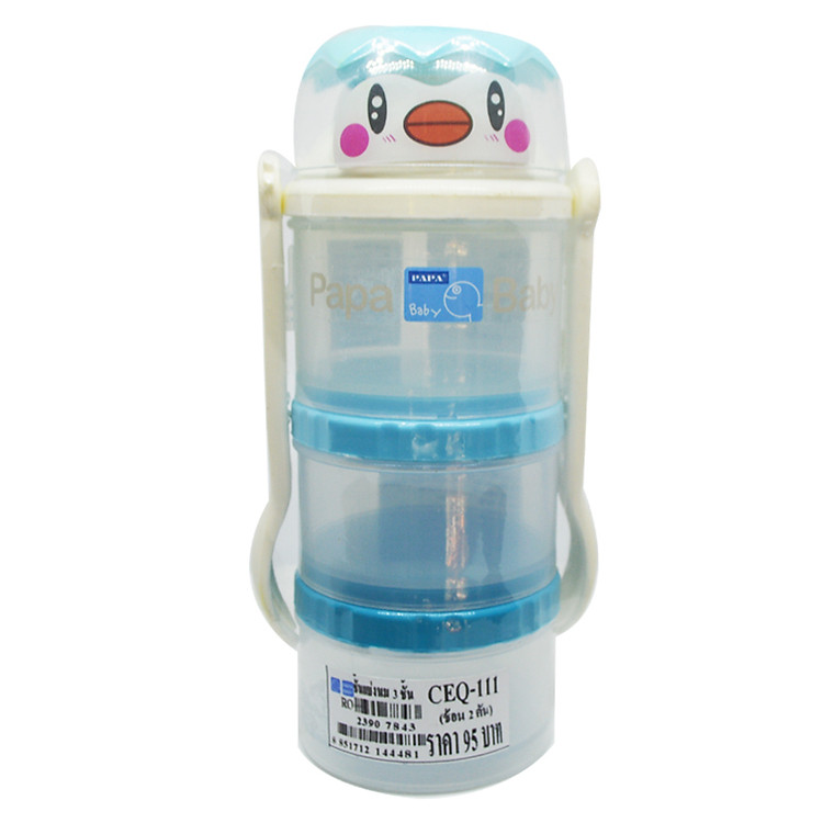Hộp đựng sữa 3 tầng kèm muỗng nĩa PAPA Thái Lan (CEQ111)