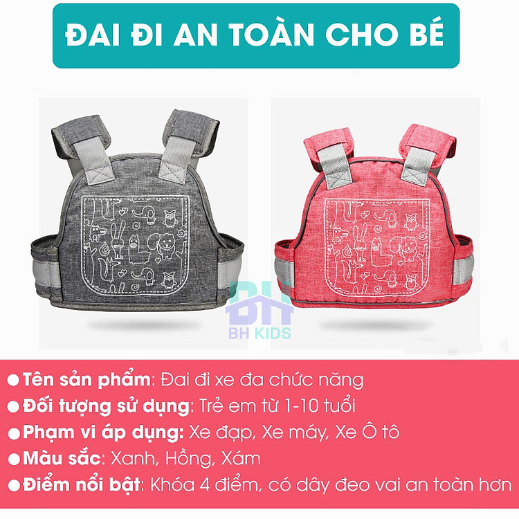 Đai đi xe máy an toàn cho bé Chính hãng Tiết kiệm - Hình ảnh 5