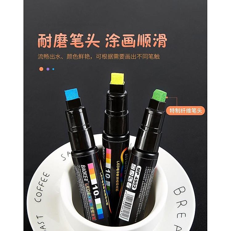 Hộp Bút Lông Màu Dạ Quang BAOKE (6 cây) - Ảnh 2